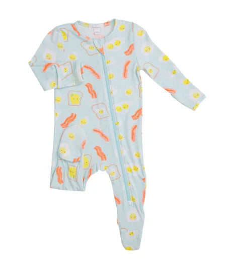 Angel Dear Bamboo Zipper Footie | Bacon and Eggs