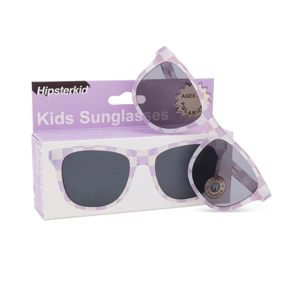 Hipsterkid Extra Fancy Drifter Sunglasses | Periwinkle and White Checkerboard