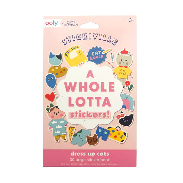 Ooly Stickiville Whole Lotta Stickers 30-Page Sticker Book | Dress Up Cats