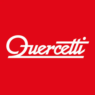Quercetti logo on a red background