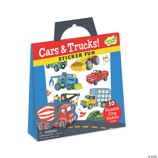 Peaceable Kingdom Cars and Trucks Resuable Sticker Tote