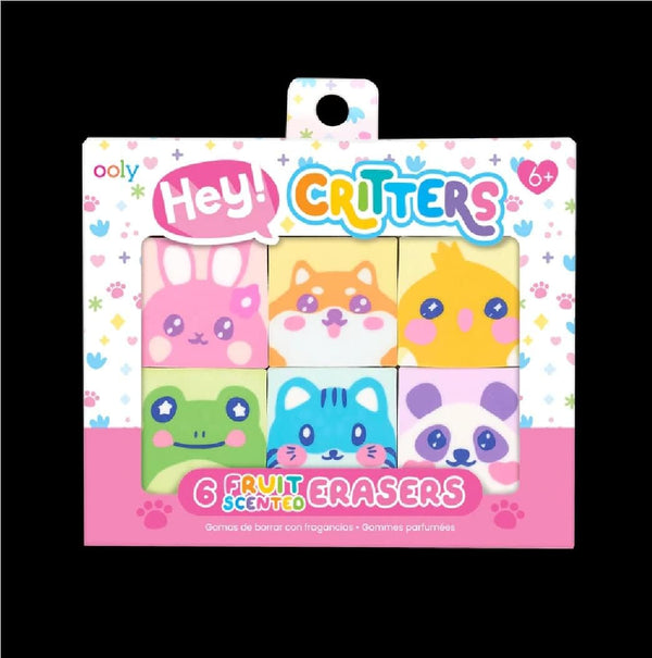 Hey Critters 6 Fruit-Scented Erasers