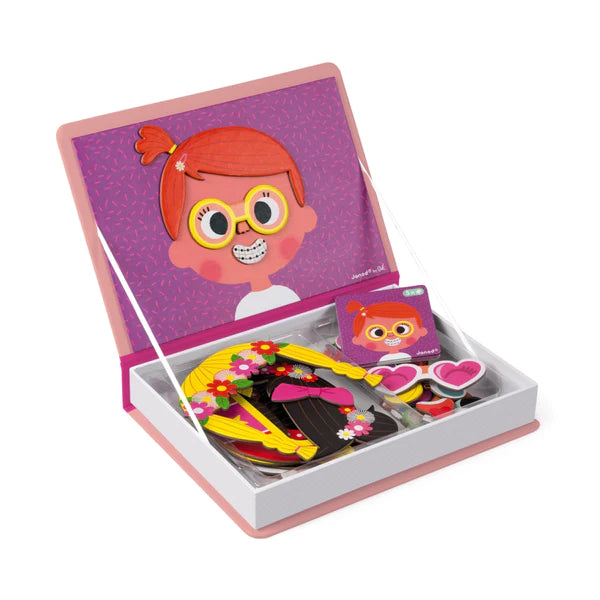 Janod Magnetibook – Girls' Crazy Faces | Creative Magnetic Game