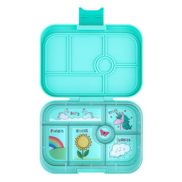 Yumbox Original 6-Compartment bento lunch box, Power Pink with Unicorn Tray