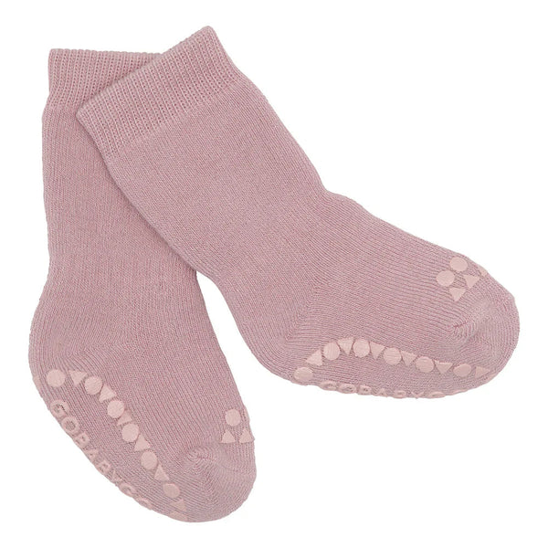 GoBabyGo Cotton Non-Slip Socks in Dusty Rose