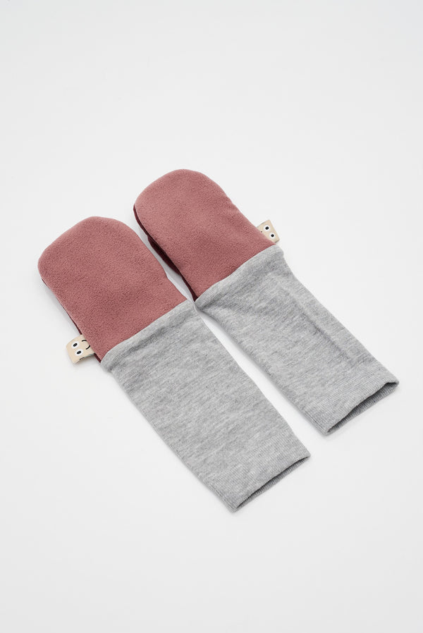 MimiTENS Double Fleece Children's Mittens | Pink + Burgundy