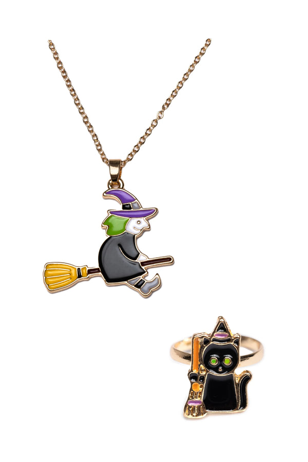 Great Pretenders | Witch Necklace with Black Cat Ring