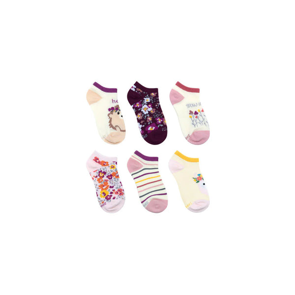 Robeez No-Show Socks Grow in Love | 6-pack | Shoe Size 10-13 Child