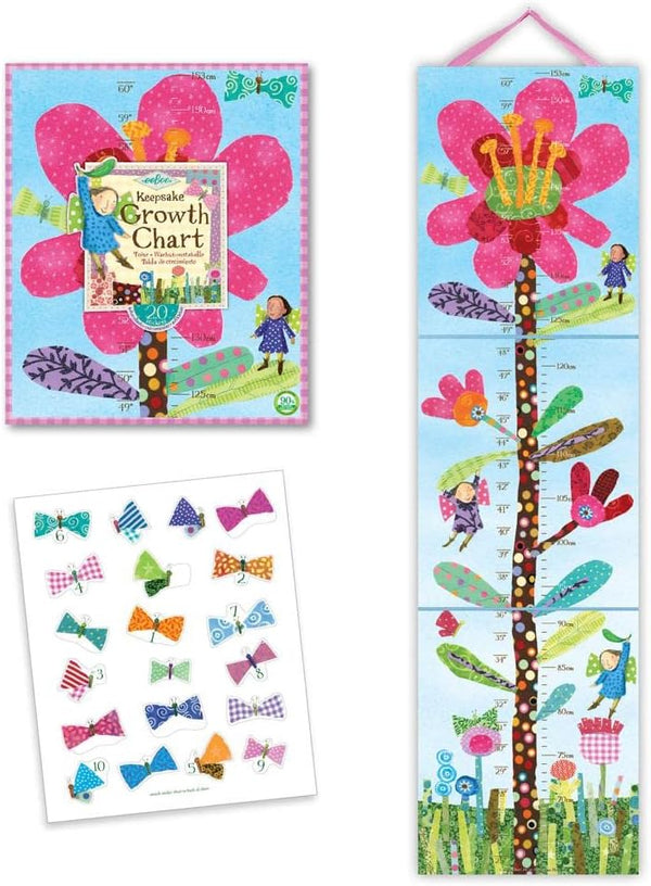 Eeboo Hot Pink Flower Growth Chart