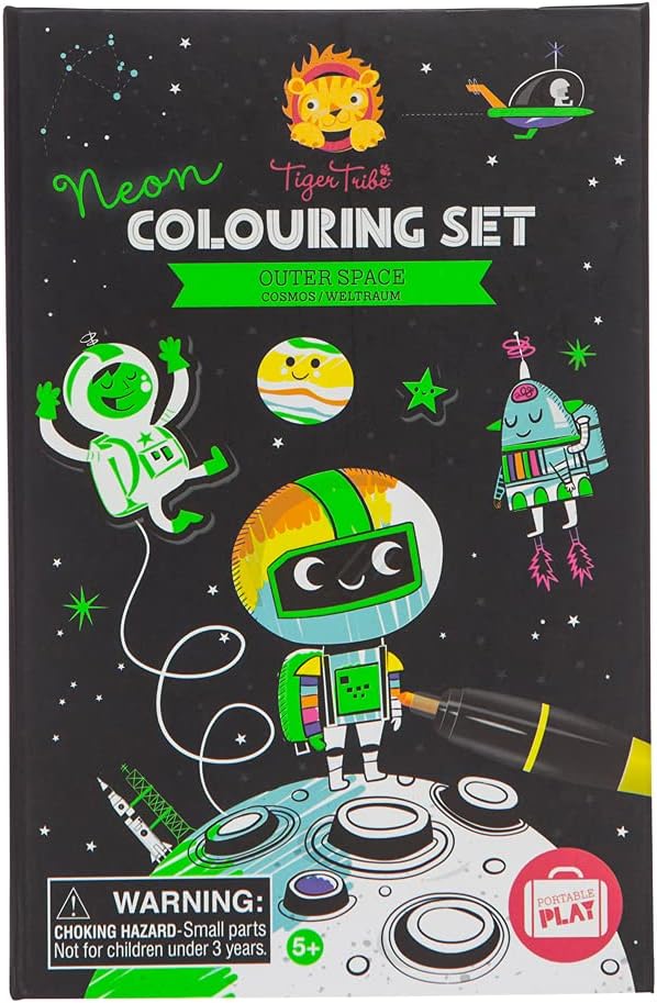 Tiger Tribe Neon Colouring Set | Outer Space