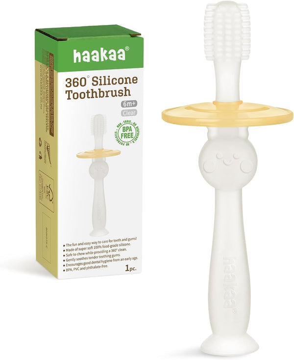 Haakaa Silicone 360 Toothbrush Clear