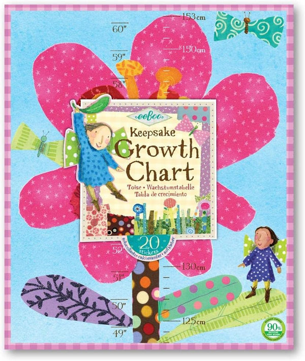 Eeboo Hot Pink Flower Growth Chart