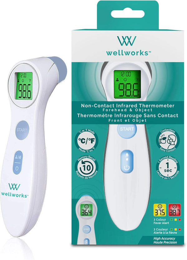 Wellworks Non-Contact Infrared Thermometer | Forehead and Object