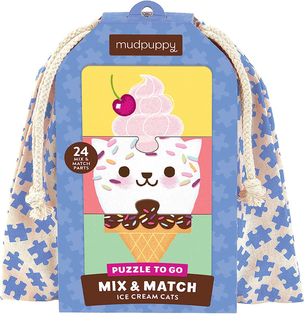 Mudpuppy Puzzle to Go Mix & Match Ice Cream Cats