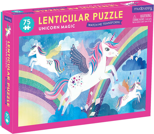 Mudpuppy Unicorn Magic! Lenticular Puzzle 75 Pieces