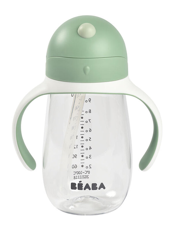 Béaba Plastic Straw Sippy Cup Sage Green