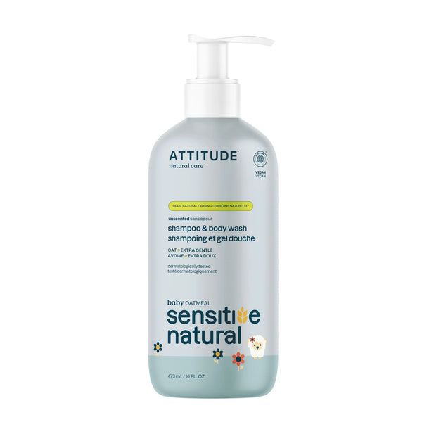 Attitude| Baby Shampoo and Body Wash | Sensitive Natural 473ml