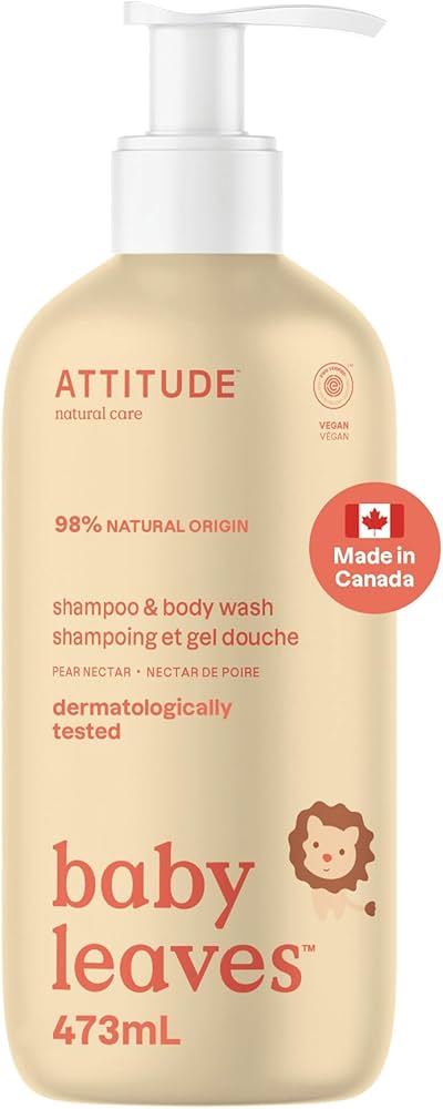 Attitude| Baby Leaves| Pear Nectar Shampoo and Body Wash| 473 ml
