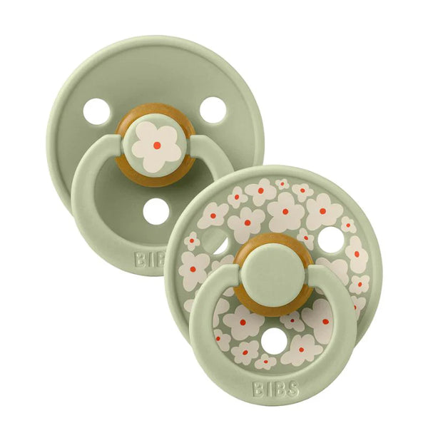 BIBS  2-Pack Latex Pacifiers | Colour Collection | Size 1 (0-6 m) and Size 2 (6-18 m)