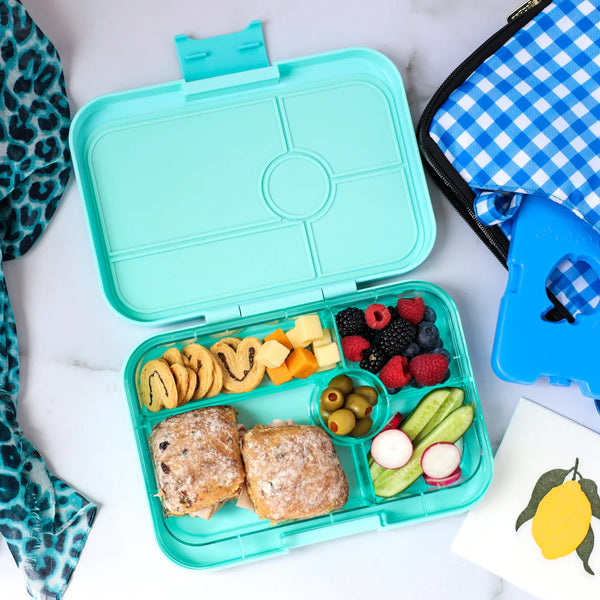Yumbox Tapas 5 Compartment Bento | Bali Aqua with Clear Tray