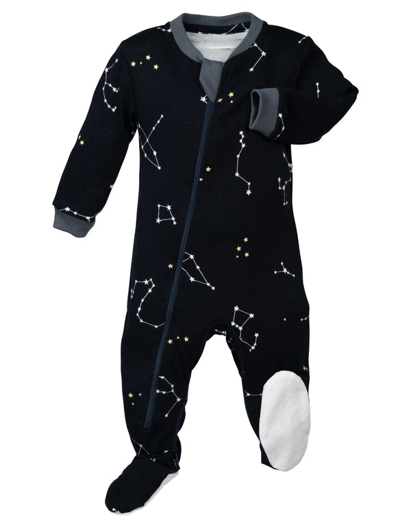 ZippyJamz Footed Cotton Sleeper | Galaxy Love Blue