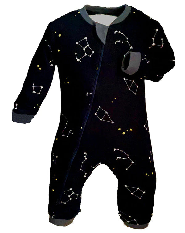 ZippyJamz Footless Cotton Sleepers | Galaxy Love Blue