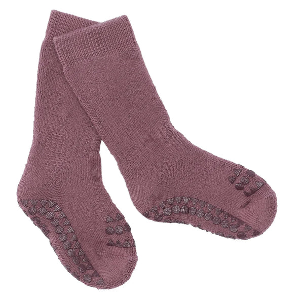 GoBabyGo Cotton Non-Slip Socks | Misty Plum