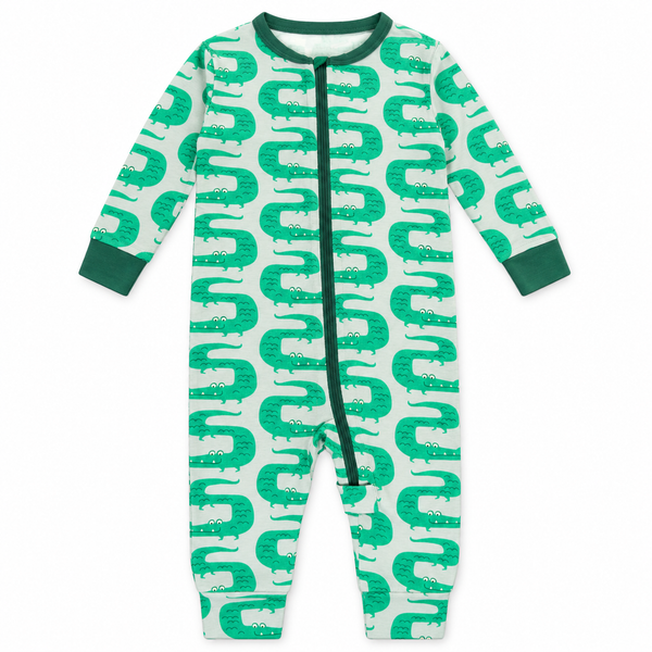 Silkberry Baby Footed Bamboo Sleeper with Zipper | Crocodile