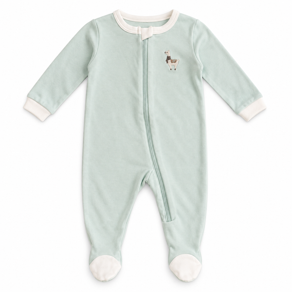 Silkberry Baby Footed Organic Cotton Sleeper with Zipper | Stardust