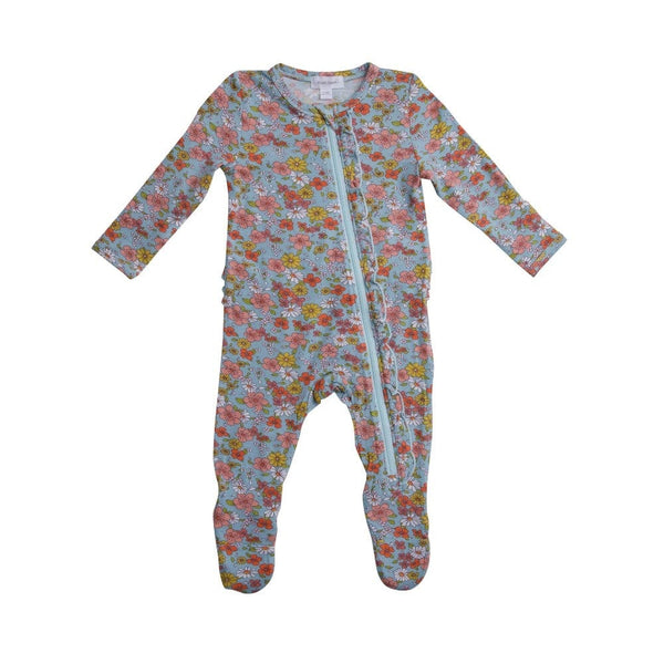 Angel Dear Bamboo Zipper Footie | Floating Floral
