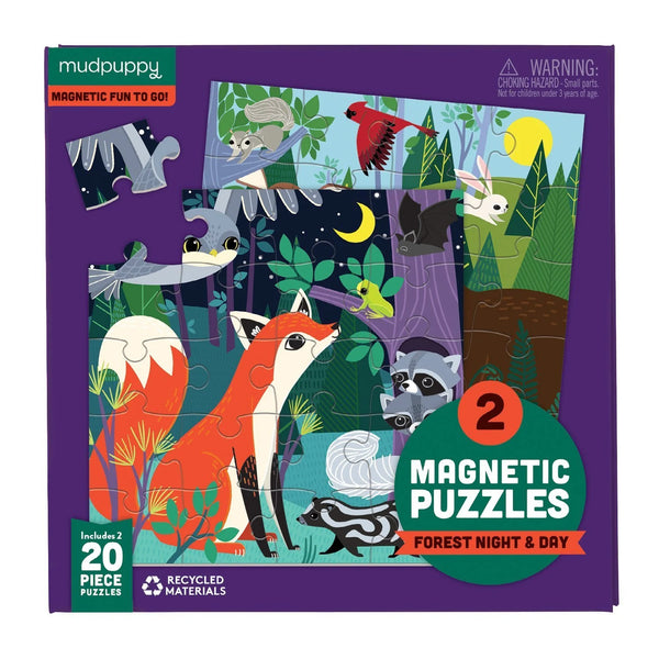 Mudpuppy Magnetic Puzzles | Forest Night and Day