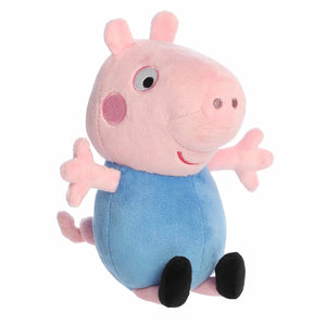 Plush toy of a character from the Peppa Pig series on a white background