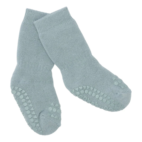 GoBabyGo Cotton Non-Slip Socks | Dusty Blue