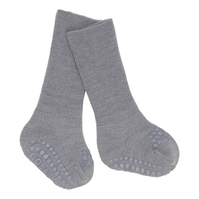 GoBabyGo Merino Wool Non-Slip Socks | Grey Melange