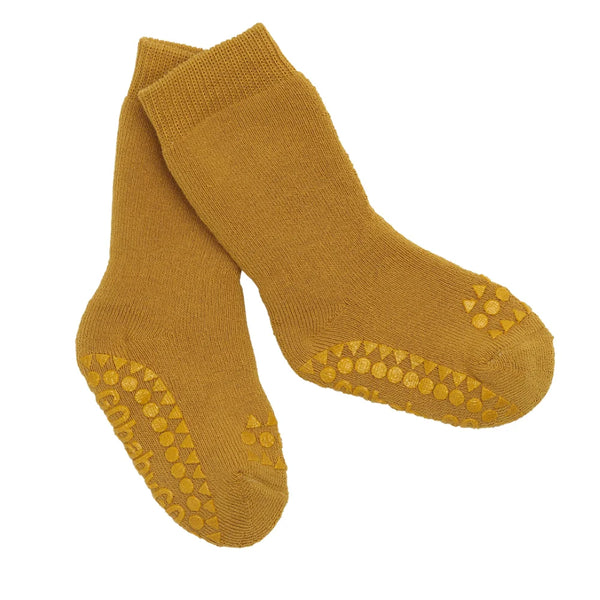GoBabyGo Terry Cotton Non-Slip Socks | Mustard