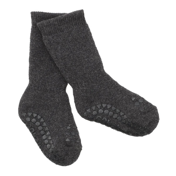 GoBabyGo Cotton Non-Slip Socks | Dark Grey