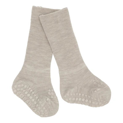 GoBabyGo Merino Wool Non-Slip Socks | Sand