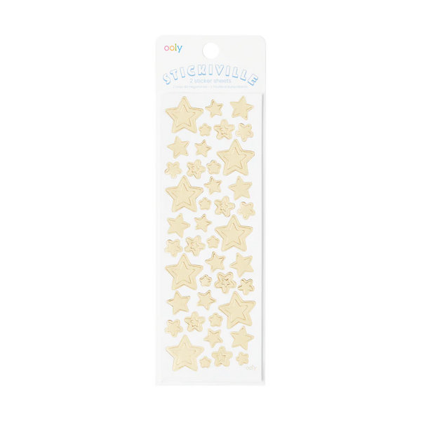 Ooly | Stickiville Skinny Sticker Sheets (2 sheets/pack) | Gold Stars