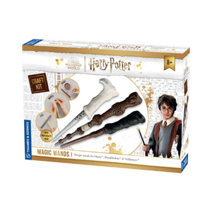 Harry Potter craft kit packaging with wands and paintbrushes on a white background