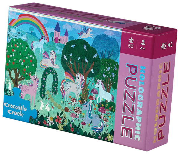 Crocodile Creek 50-piece Holographic Puzzle | Sparkling Unicorn