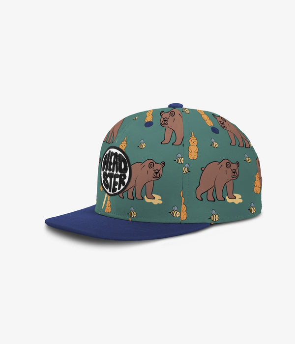 Headster Adjustable Kids Caps | Honey Bear (Iguana Green)