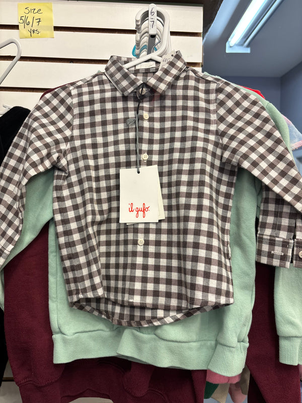 Il Gufo Checked Button-Up Shirt — 9 months