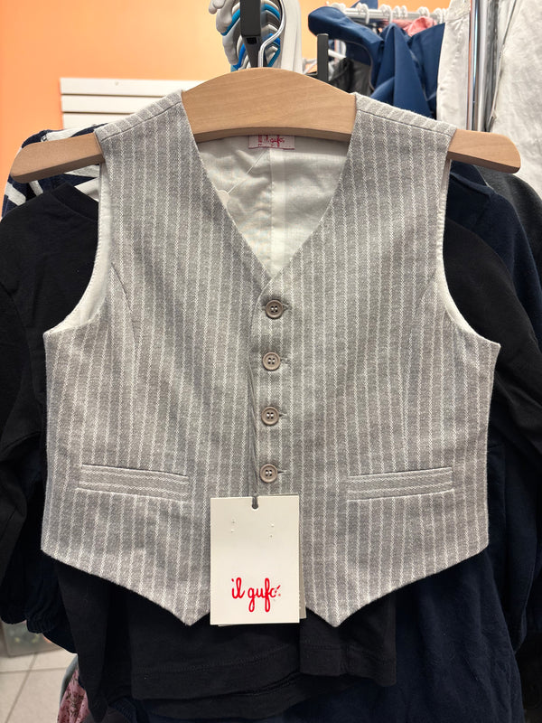 Il Gufo Pinstripe Cotton Vest — 2 years