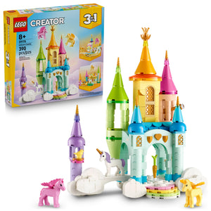LEGO Creator castle set with packaging on a white background