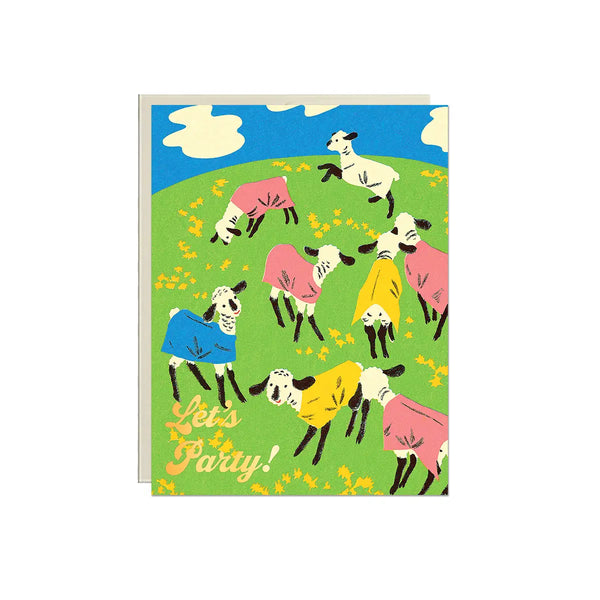 Lucky Goods Greeting Card | Let's Party Sheep