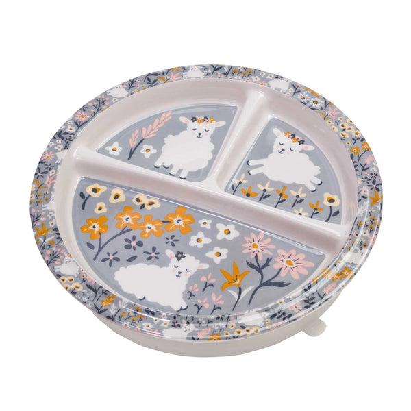 Sugarbooger Spill-Proof Divided Suction Plate | Lily the Lamb