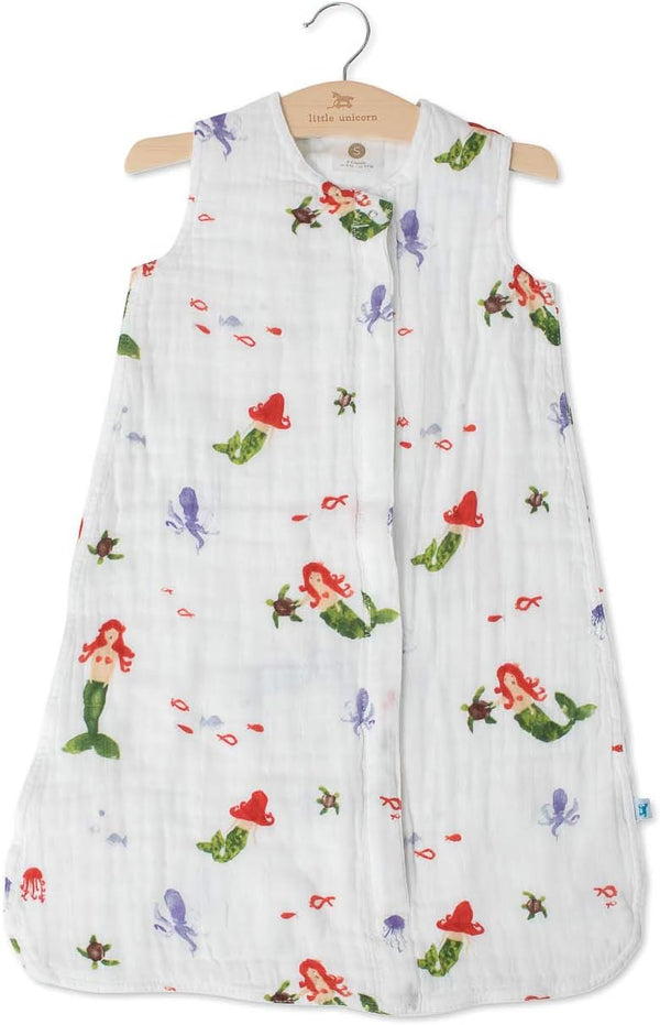 Little Unicorn Cotton Muslin 1.1 TOG Summer Sleep Bag | Mermaid
