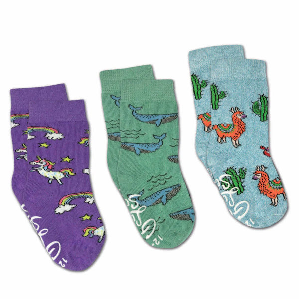 Good Luck Socks 3-Pack | Llamas, Unicorns, Whales