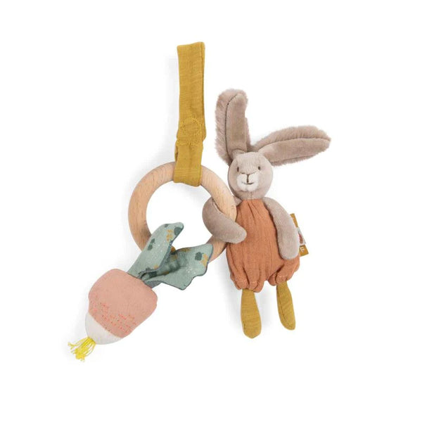 Moulin Roty Trois Petits Lapins Rabbit Wooden Ring Rattle