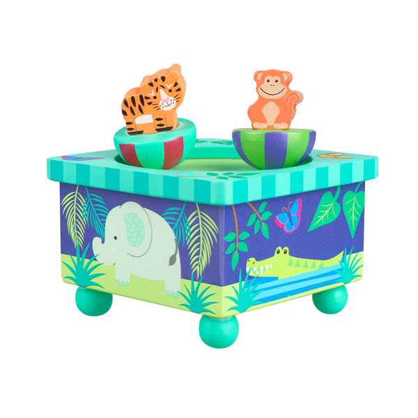 Orange Tree Jungle Animals Music Box